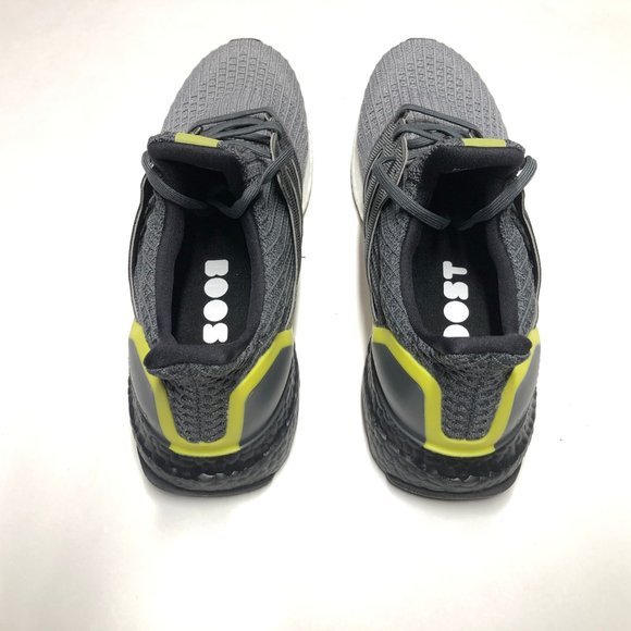 adidas Ultraboost Grey Black Yellow Mens Shoes - Picture 4 of 6